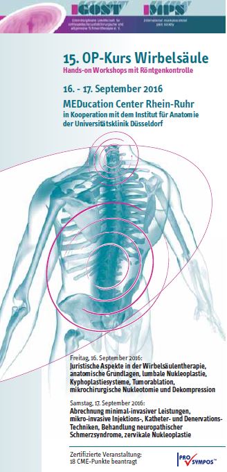 15. IGOST OP-Kurs Wirbelsäule - Hands on Workshops mit Röntgenkontrolle
