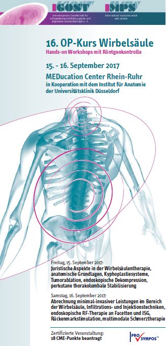 16. IGOST OP-Kurs Wirbelsäule - Hands on Workshops mit Röntgenkontrolle